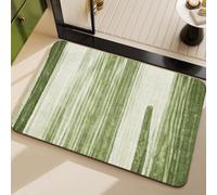 Alfombrilla Baño 50x80 Verde Blanca Alfombra Diatomita Secado Rápido