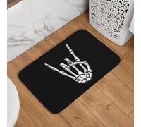 Alfombrilla Baño Mano Esquelética De Rock N Roll Alfombra Entrada Resistente Alfombra Baño Absorbente Felpudo Entrada para Puerta Jardín Interior 40X60Cm