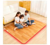 Alfombrilla calefactora 60 Niveles de Ajuste de Temperatura/Temporizador Des 12 Horas Impermeable para Debajo del Escritorio para Calentar los pies Yoga Dormitorio,Natural,200×500cm