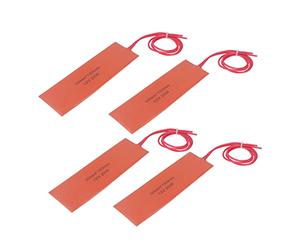 Alfombrilla Calefactora de Silicona de 50X150 Mm, 4 Piezas Almohadilla Calefactora de Goma de Silicona 12V 20W Manta Eléctrica Estera Flexible Estera 200 ℃ Max