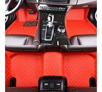Alfombrilla Coche Alfombra Almohadillas De Pie Personalizadas para Cadillac para Escalade 2017 2018 Alfombrillas Coche Alfombras Protector Cuero Artificial(LHD(3pcs) Red)