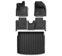 Alfombrilla Coche para Polestar 4 2023-2024 Revestimiento De Maletero TPE 3D Impermeables para Todo Tipo De Clima Color Negro(LHD 4PCS)