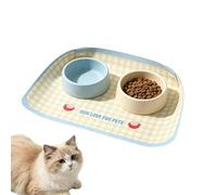 Alfombrilla Comida Gatos,Con Mantel Antideslizante De Botón A Presión | Esterillas De Comida Para Perros Y Gatos En Suelo - Para Gatito Cachorro Raza Pequeña Mediana Grande Interior Exterior Hogar Via