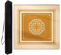 Alfombrilla cuadrada para mahjong, Juego de tapete de Mahjong con base de goma antideslizante, funda de fibra de poliéster for juegos de mesa de Mahjong, Poke, Dominó y cartas.(Yellow-2,39.37x39.37in)