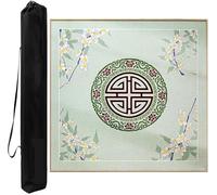 Alfombrilla Cuadrada para Mahjong, Juego de tapete de Mahjong con Base de Goma Antideslizante, Funda de Fibra de poliéster for Juegos de Mesa de Mahjong, Poke, Dominó y Cartas.(Green,31.5x31.5in)