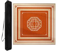 Alfombrilla Cuadrada para Mahjong, Juego de tapete de Mahjong con Base de Goma Antideslizante, Funda de Fibra de poliéster for Juegos de Mesa de Mahjong, Poke, Dominó y Cartas.(Orange,33.46x33.46in)