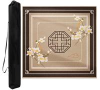 Alfombrilla Cuadrada para Mahjong, Juego de tapete de Mahjong con Base de Goma Antideslizante, Funda de Fibra de poliéster for Juegos de Mesa de Mahjong, Poke, Dominó y Cartas.(Brown,35.43x35.43in)
