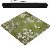 Alfombrilla Cuadrada para Mahjong, Tapete de Mahjong con Base Antideslizante, Estampado Estilo Chino, for Juegos de Mesa de Cartas, dominó y Poke.(Green,51.18x51.18 in)