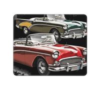 Alfombrilla cuadrada para mouse clásica de coche Roadsters con base de goma antideslizante, 10 x 12 pulgadas, alfombrilla de mouse personalizada para mouse inalámbrico, laptop, oficina, escritorio