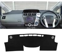 Alfombrilla Cubre Salpicadero para Toyota para Prius V para Plus para Alpha para Hybrid 2012-2017 2018 2019 Cubierta para Tablero Automóvil Almohadilla para Parasol(A RHD Black Side)