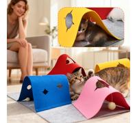 Alfombrilla de Actividades para Gatos - Alfombra de Juego con Túnel 4 en 1 para Gatitos,Alfombra de Ejercicio Interactiva para Gatitos,Para Interior Exterior Dormitorio Sala De Estar Ejercicio Enrique