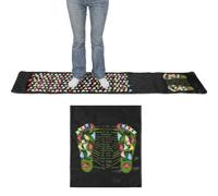 Alfombrilla de acupresión para pies, terapia de reflexología para pies, piedras coloridas, incluye tabla para apuntar puntos de presión, respaldo antideslizante