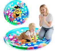 Alfombrilla de Agua para Bebés - Inflable para Tummy Time con Letras Alfabeto,para el Aprendizaje Sensorial y la Motricidad,Segura para Bebés & Mascotas, Diseño Oceánico