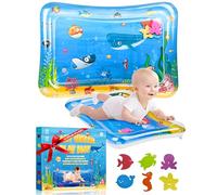 Alfombrilla de agua para bebés sin BPA - Alfombrilla inflable para barriga, alfombrilla sensorial para Tummy Time, alfombrilla de juegos de agua portátil para niños de 3 a 24 meses