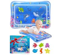 Alfombrilla de agua para bebés sin BPA - Alfombrilla inflable para barriga, alfombrilla sensorial para Tummy Time, alfombrilla de juegos de agua portátil para niños de 3 a 24 meses
