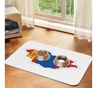 Alfombrilla de alimentación de piel sintética con estampado de mapa de bandera de Mongolia, para perros, gatos, mascotas, tapete absorbente y antideslizante con parte inferior de goma