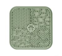 Alfombrilla de alimentación lenta de silicona para mascotas que fomenta las comidas más largas y reduce el malestar digestivo, apto para lavavajillas (verde)