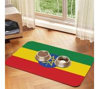 Alfombrilla de alimentación para gatos y perros, diseño de bandera de Etiopía, bandeja impermeable de silicona para evitar derrames de alimentos y desorden de agua en el suelo