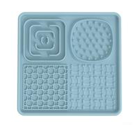 Alfombrilla de alimentación para lamer mascotas con ventosa, diseñada para hábitos alimenticios saludables en perros y gatos, silicona, fácil de enjuagar (azul)