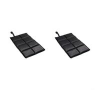 Alfombrilla de asiento al aire libre térmica, plegable, aislada, a prueba de humedad, tapete de senderismo para camping, pesca, estadio, parque, parque infantil, 40 x 29,5 cm (negro-2 piezas)