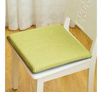 Alfombrilla de asiento de espuma viscoelástica cuadrada doble antideslizante para silla de comedor, silla de oficina, cojín de poliéster para silla de interior, cocina, 35 x 38 cm, color verde