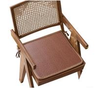 Alfombrilla de asiento de ratán sintético tejido refrescante para silla de coche y oficina, base antideslizante con diseño transpirable para verano, color jade lago, dimensión de 40 x 40 cm (café)