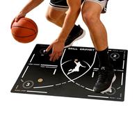 Alfombrilla de baloncesto para regates de 35.43 pulgadas, almohadilla de entrenamiento ligera silenciosa, antideslizante para practicar deportes en interiores y exteriores para familiares, amigos