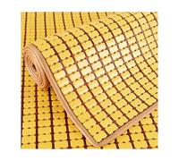 Alfombrilla de bambú Mahjong de superficie lisa, plegable, enfriamiento rápido, diseño doble acanalado, para dormitorio, suelo, color textil, 45 x 45 cm, ideal para noches de juegos y decoración del