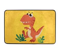 Alfombrilla De Baño Adorable Red Dinosaurs Alfombra Entrada Lavable A Máquina Estera De Entrada Absorbente Felpudo por Interior Cocina Dormitorio 40X60 CM