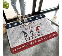 Alfombrilla De Baño American Counrey of The Free and Brave Alfombra Entrada Impermeable Estera De Entrada Lavable A Máquina Doormats para Cocina Dormitorio Puerta 40X60 CM