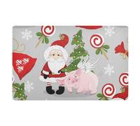 Alfombrilla De Baño Animal Navideño sobre Fondo Invernal Felpudos para Entrada De Casa Modernas Alfombra Limpia Absorbente Felpudo Exterior, para Pasillo, Dormitorio, 60x40cm