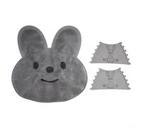 Alfombrilla de baño antideslizante con cepillo de lavado de pies para elevar tu rutina de baño (gris)