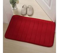 Alfombrilla de baño antideslizante de 40 x 60 cm con núcleo de espuma viscoelástica y pelo de poliéster fino para mayor comodidad y estabilidad después del baño (borgoña)