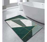 Alfombrilla de baño antideslizante de 80 x 150 cm, suave, ausente, color verde, alfombra antideslizante, lavable a máquina, ideal para el hogar y el baño
