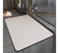 Alfombrilla de baño antideslizante de diatomita de 60 x 90 cm, de secado rápido, súper absorbente, alfombra de baño suave y lavable para bañera y decoración del hogar, diseño gris elegante