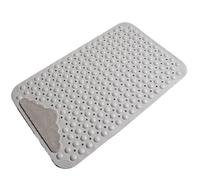 Alfombrilla de baño antideslizante de TPE, rectangular, suave, para masaje, con ventosa, para bañera, lavado de pies (color caqui, 50 x 80 cm)