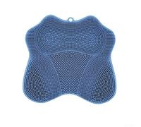 Alfombrilla de baño antideslizante en forma de mariposa con capacidad de masaje y limpieza de espalda para la hora de la ducha (azul)