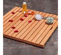 Alfombrilla de baño antideslizante grande de 50 x 112 cm, alfombrilla de ducha de madera impermeable para baño, ducha interior/exterior, plataforma antideslizante, protector de suelo duradero y