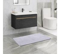Alfombrilla de baño antideslizante y lavable, suave con alta absorción, lavable a máquina en diferentes tamaños y colores, alfombrilla de baño (gris, 60 x 120 cm)