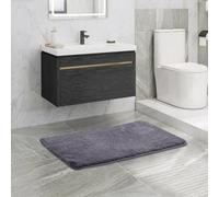 Alfombrilla de baño antideslizante y lavable, suave con alta absorción, lavable a máquina en diferentes tamaños y colores, alfombrilla de baño (gris oscuro, 50 x 80 cm)
