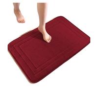 Alfombrilla De Baño Bath Mat Non-Slip Bathroom Rug Mat Soft Absorbent Bath Mat Machine Washable Bathroom Shower Door Floor Mat Carpet For Tub Room(Dark Red,50CMx80CM)