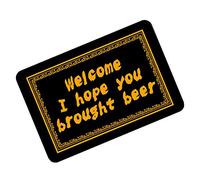 Alfombrilla De Baño Bienvenidos Espero Que Hayas Traído Cerveza Retro Alfombra Limpia Lavable A Máquina Tapete para Mascotas Antideslizante Alfombra para Ducha, para Salon, Cocina, 60x40cm