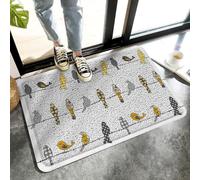 Alfombrilla De Baño Birds On The Wire Yellow Grey Doormats Impermeable Felpudo Lavable A Máquina Estera De Entrada para Puerta Dormitorio Interior 40X60 CM