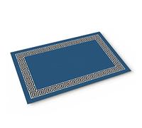 Alfombrilla De Baño Blue Greek Pattern Alfombra Entrada Atrapar Suciedad Estera De Entrada Absorbente Felpudo para Pasillo Dormitorio Cocina 40X60 CM