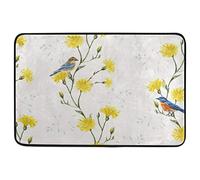 Alfombrilla De Baño Botanical Birds Vintagen Spring Summer Estera De Entrada Impermeable Felpudo Cuidado Fácil Alfombra Entrada por Dormitorio Cocina Puerta 40X60 CM