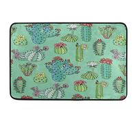 Alfombrilla De Baño Cacti Flowers Summer Plants Felpudo Lavable A Máquina Alfombra Entrada Impermeable Estera De Entrada por Interior Cocina Puerta 40X60 CM