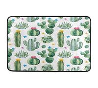 Alfombrilla De Baño Cactus Succulents Flowers Summer Plants Estera De Entrada Lavable A Máquina Alfombra Entrada Absorbente Felpudo por Cocina Puerta Dormitorio 40X60 CM