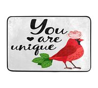 Alfombrilla De Baño Cardinal Bird You Are Unique Spring Summer Alfombra Entrada Absorbente Felpudo Lavable A Máquina Doormats por Puerta Dormitorio Cocina 40X60 CM