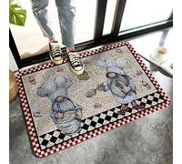 Alfombrilla De Baño Chef GNOME Dessert Red and White Buffalo Plaid Estera De Entrada Impermeable Doormats Lavable A Máquina Alfombra Entrada para Interior Puerta Dormitorio 40X60 CM