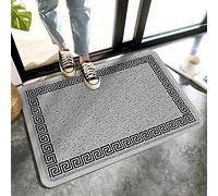 Alfombrilla De Baño Chinese Style Pattern Grey Background Doormats Impermeable Felpudo Cuidado Fácil Estera De Entrada por Interior Puerta Dormitorio 40X60 CM